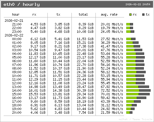 vnStat hourly
